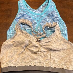 Blue and Gray Lace Bralette  Set Cacique and Livi 14/16